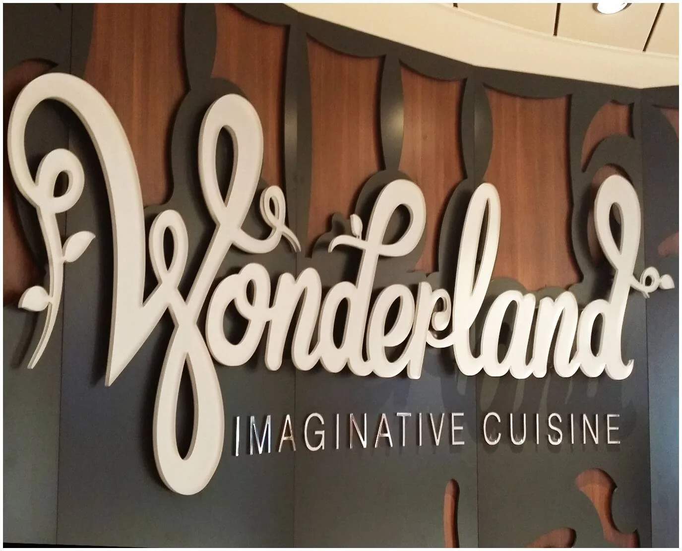 creative plastic letter sign for wonderland