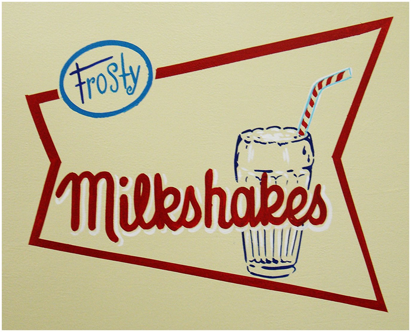 custom hand painted sign for frosty shakes
