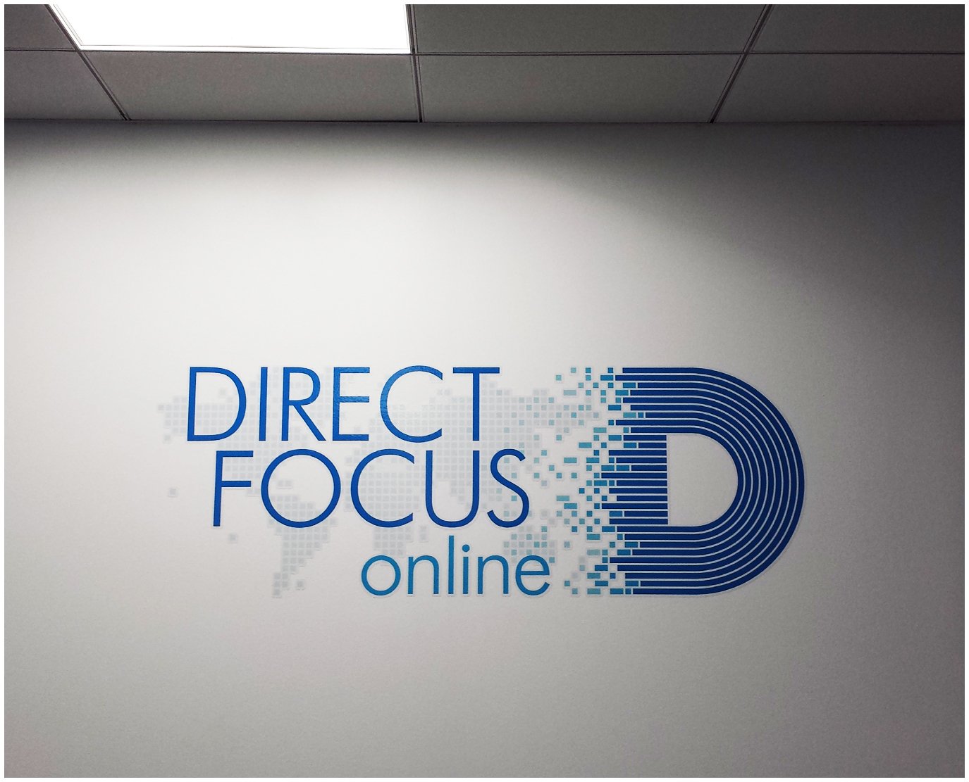 matte blue vinyl wall decal for direct focus nyc 1