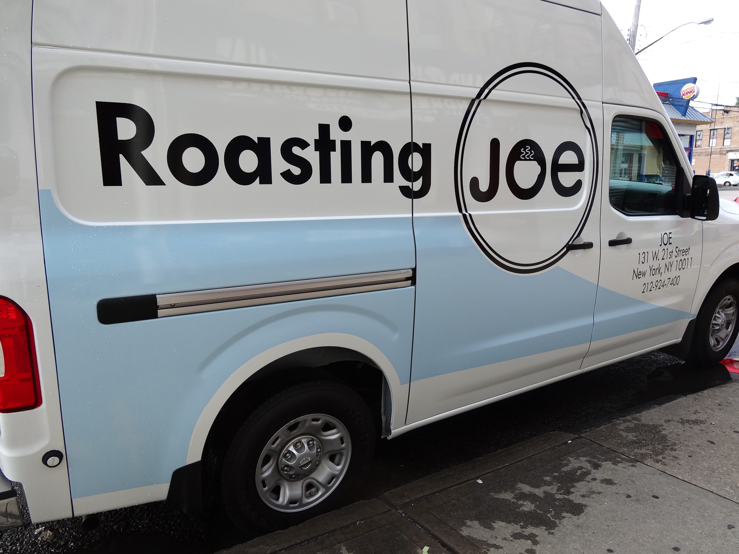 roasting joe fleet graphics truck wraps