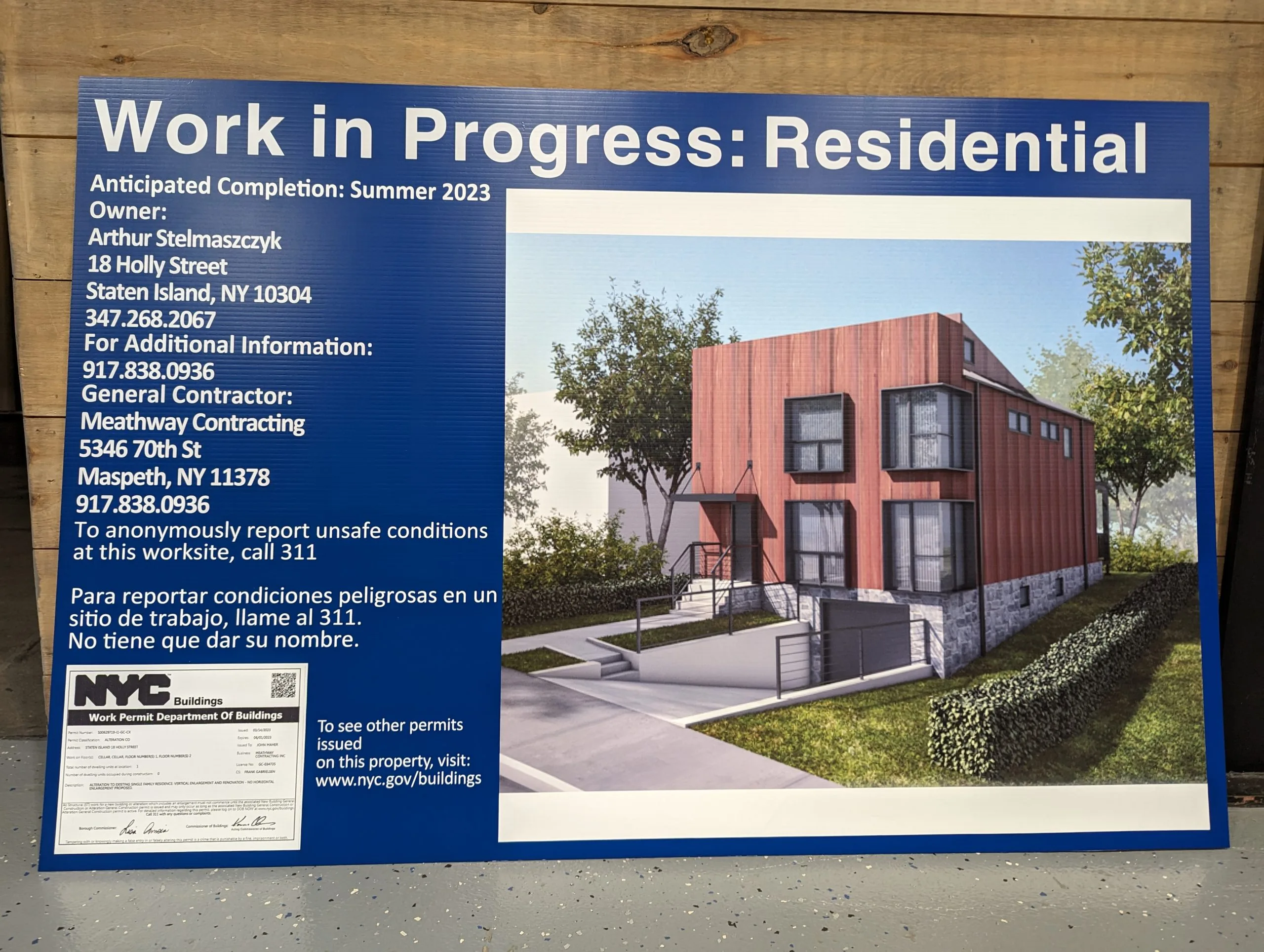 work in progress contractor signs