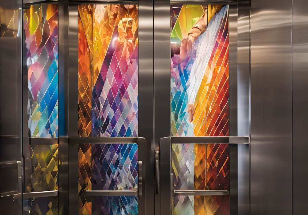 colorful elevator wraps