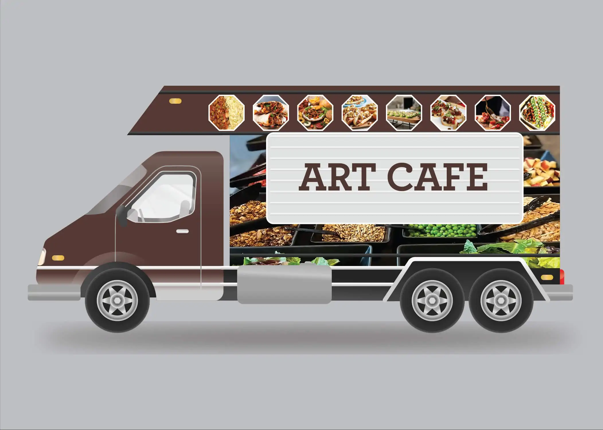 food cart wraps for art cafe