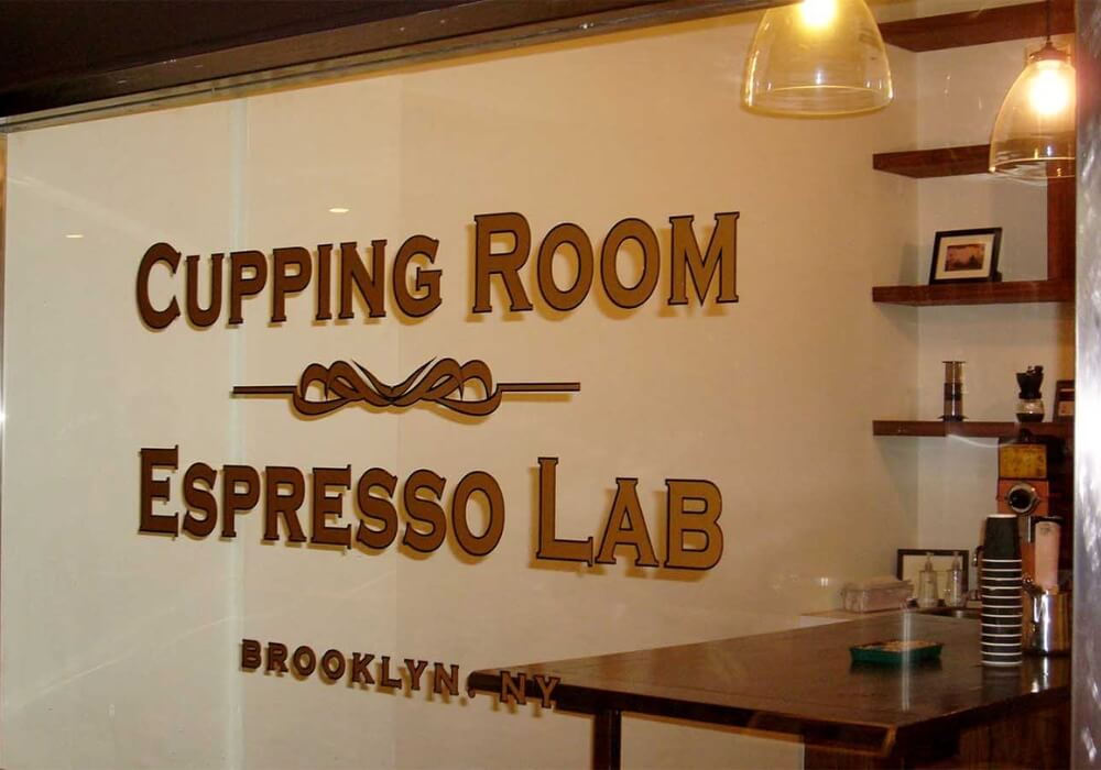 gold leaf decal for espresso lab