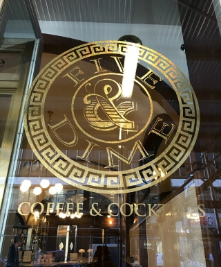 gold leaf decals for coffee shops