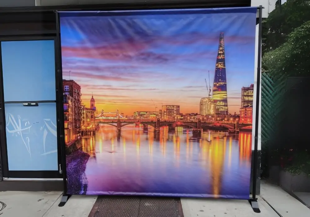 scenery based step and repeat banner