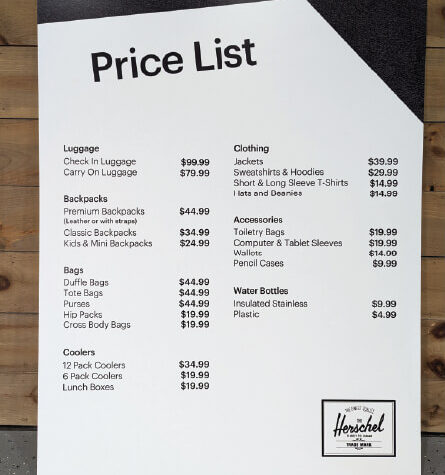 sintra signs price list purpose