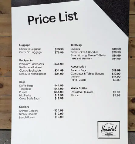 sintra signs price list purpose