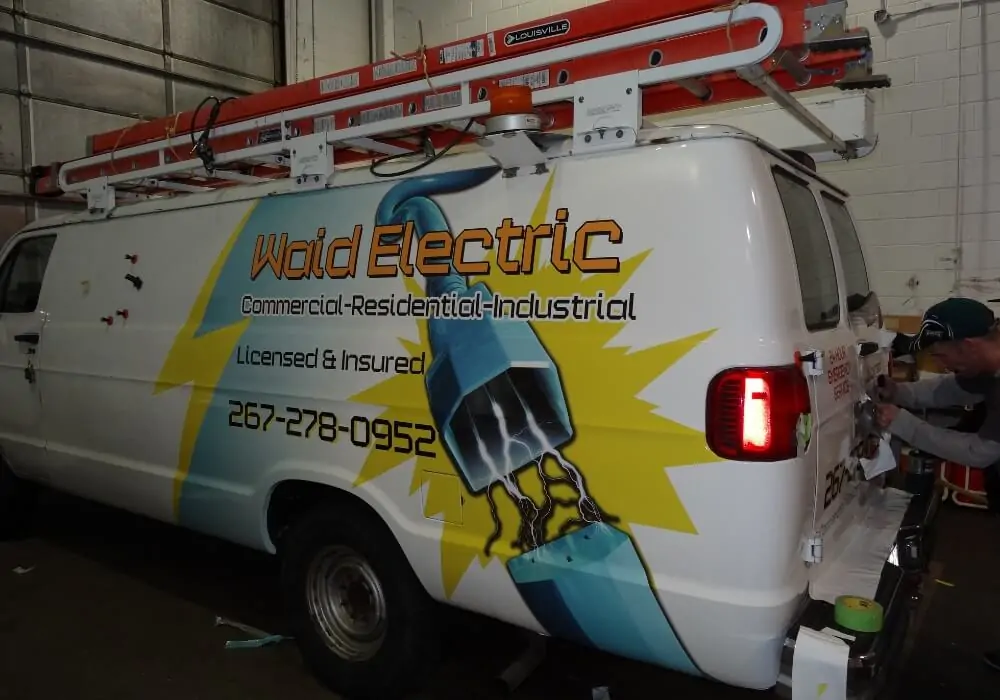 waid electric van wrap