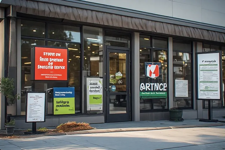 Business signage visual hierarchy