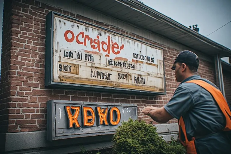 Commercial sign aging components