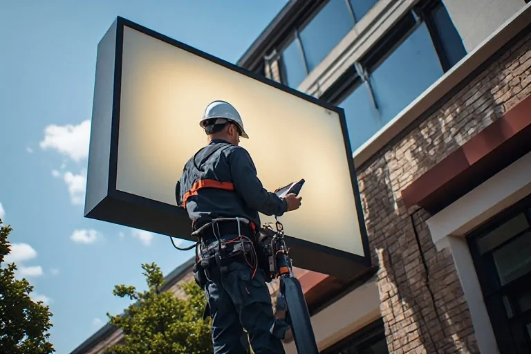 Commercial sign maintenance inspection