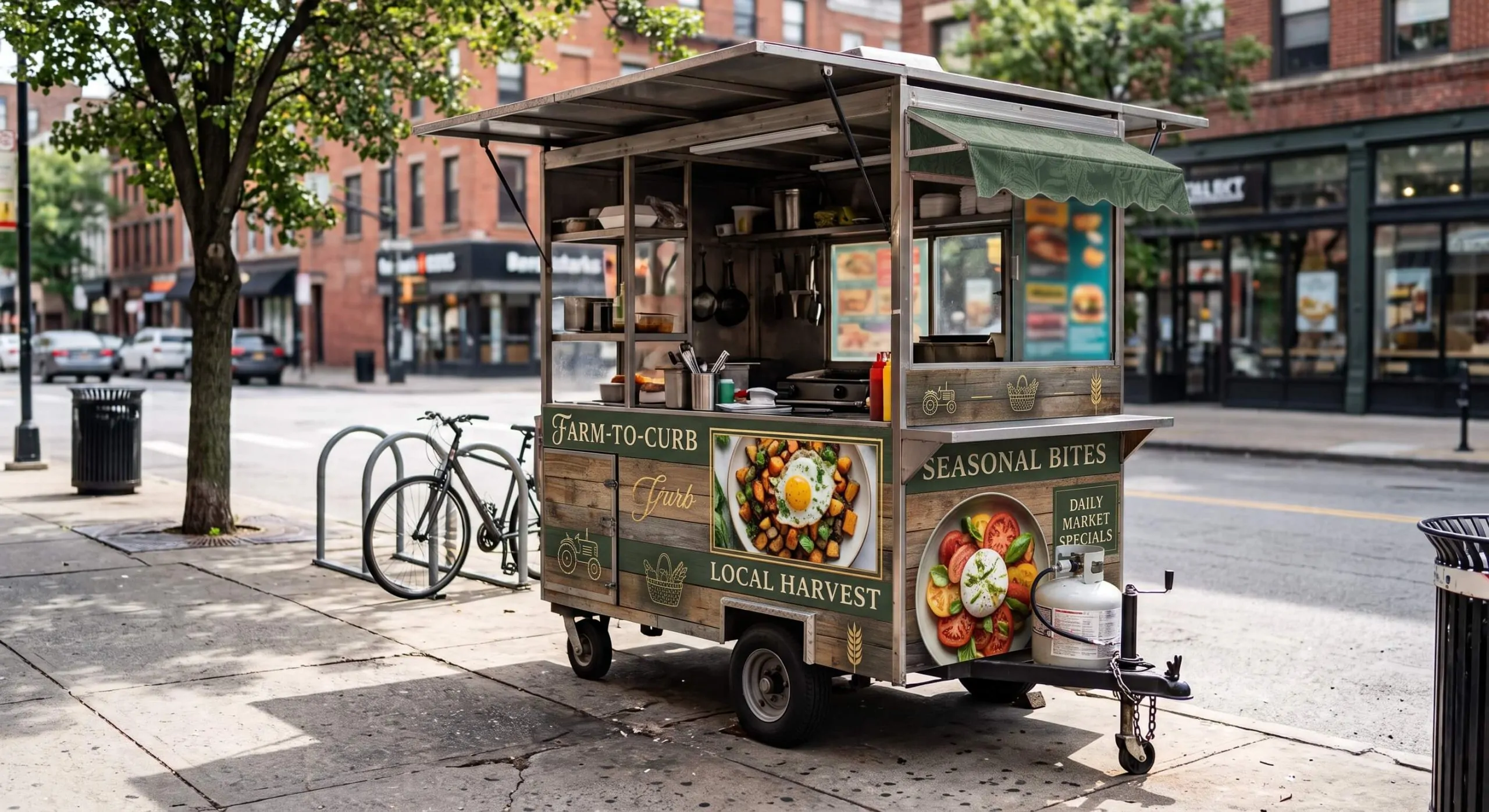 Compact food cart wrap
