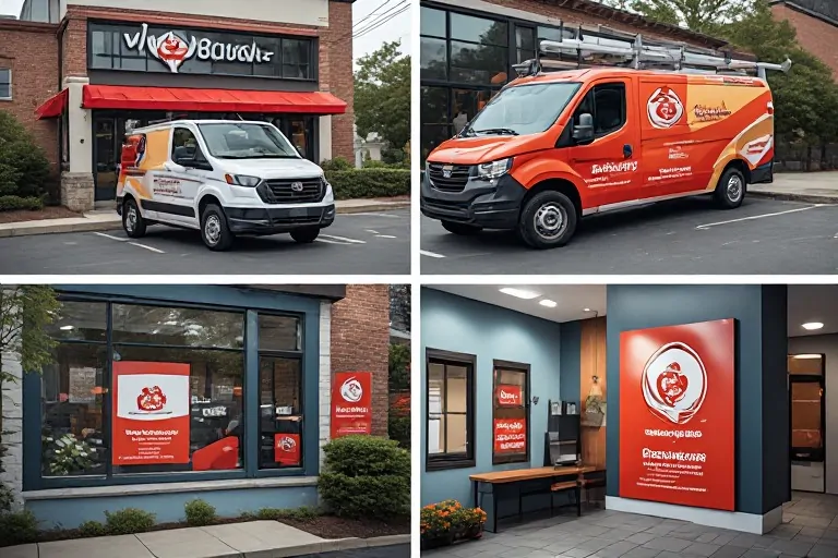Consistent branding across business signs