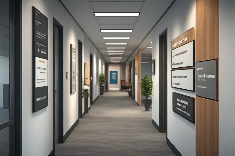 Consistent interior office signage