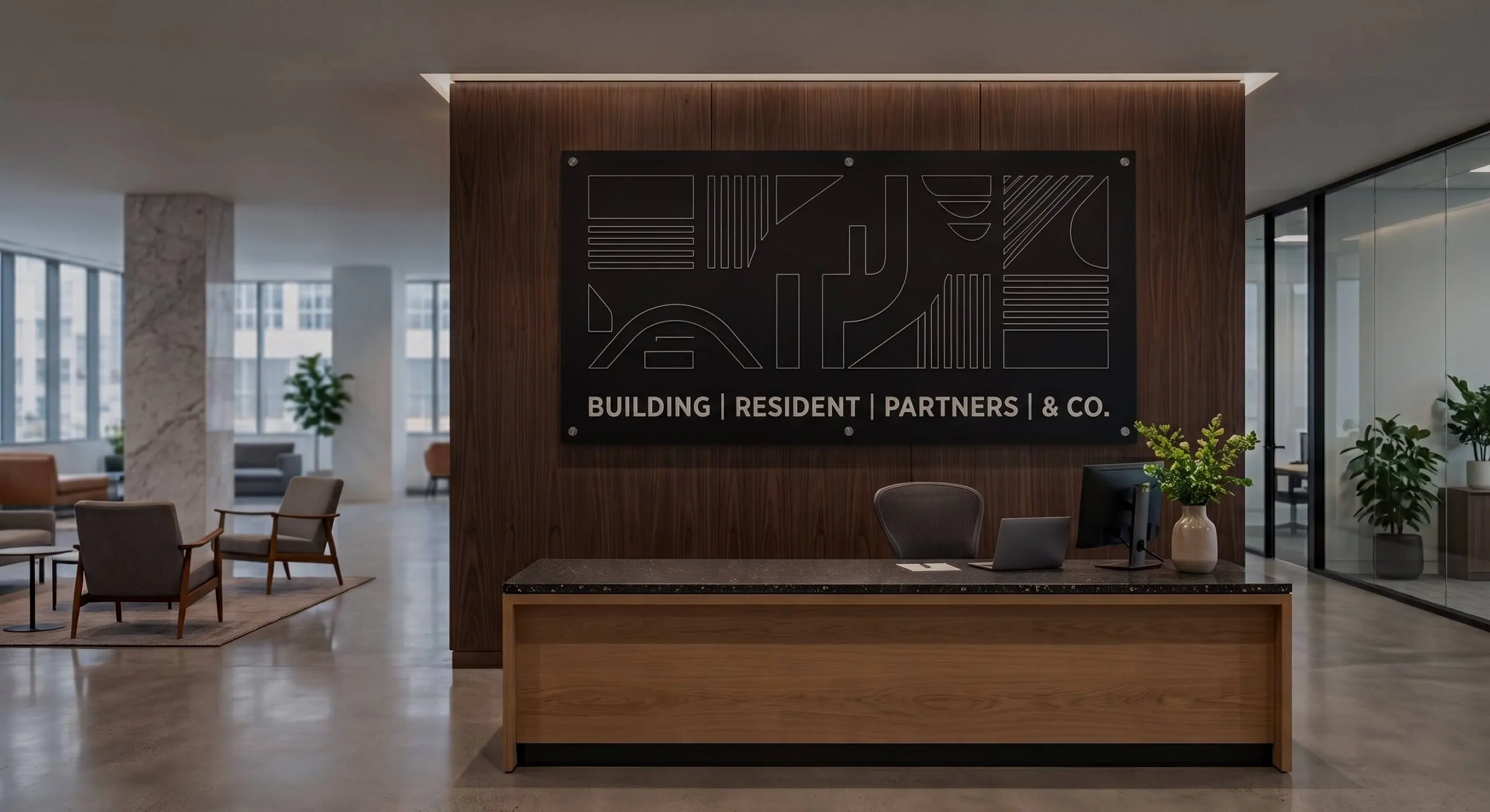 Custom Dibond lobby panel nj