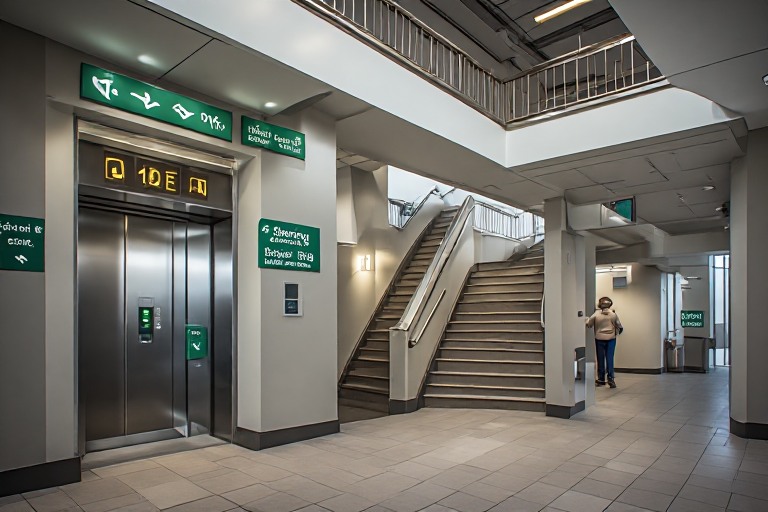 Multi-floor building wayfinding signs