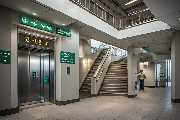 Multi-floor building wayfinding signs