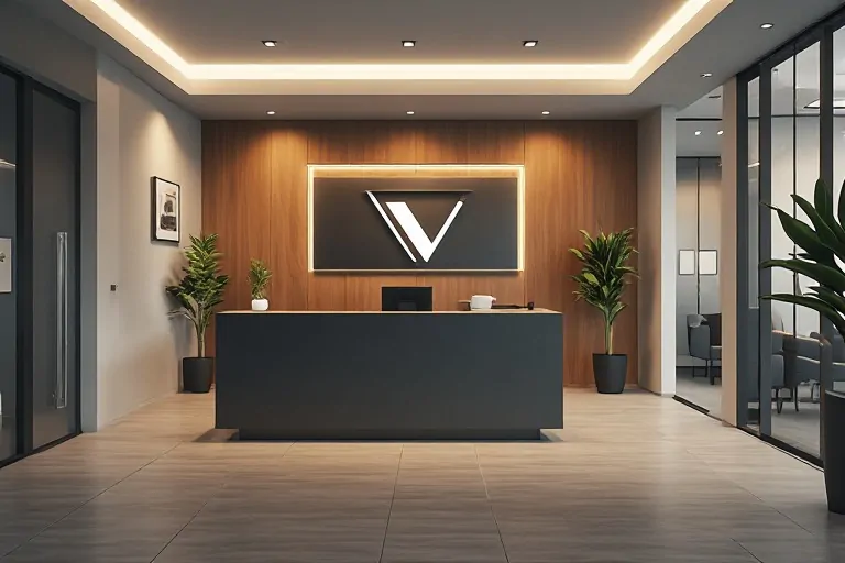 Office reception signage