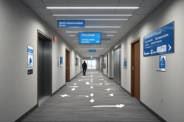Office wayfinding directional signs