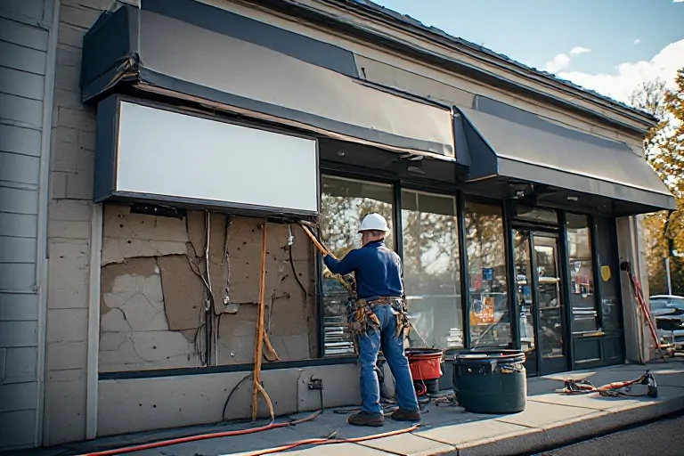Old business sign removal