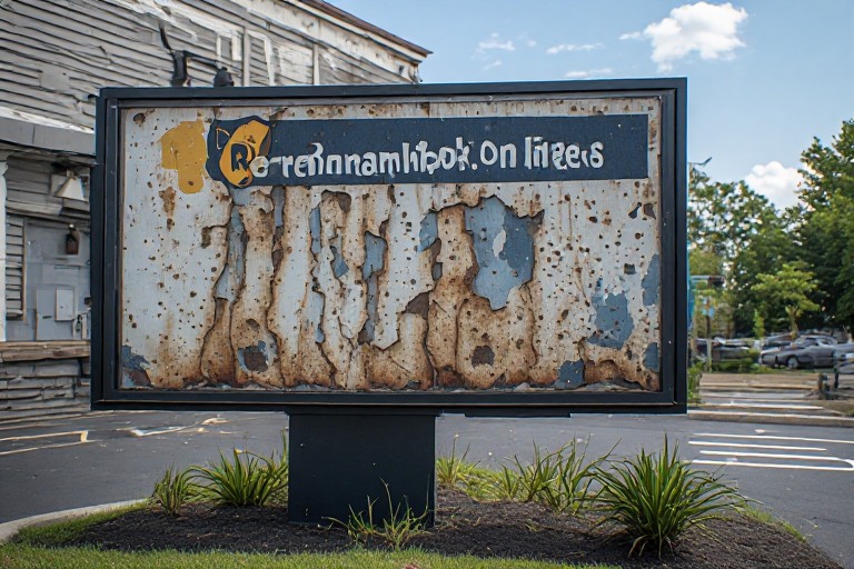 Premature commercial sign material damage