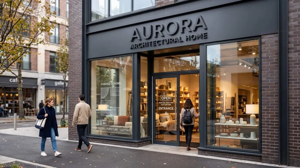 Retail storefront signs and window graphics