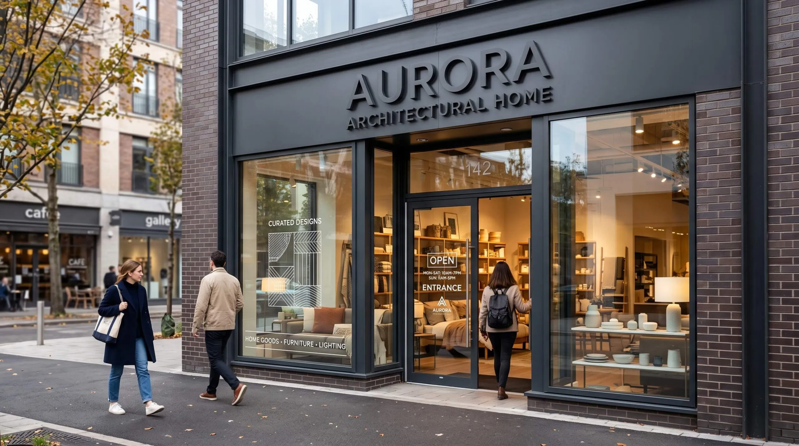 Retail storefront signs and window graphics