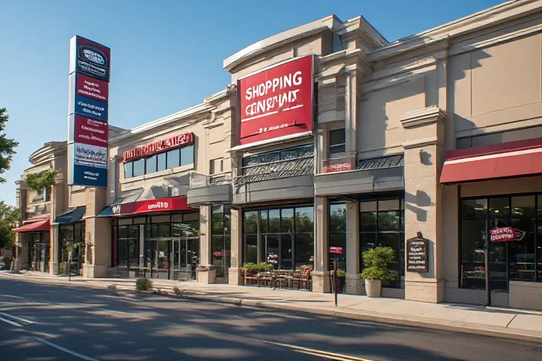 Shopping center tenant signage
