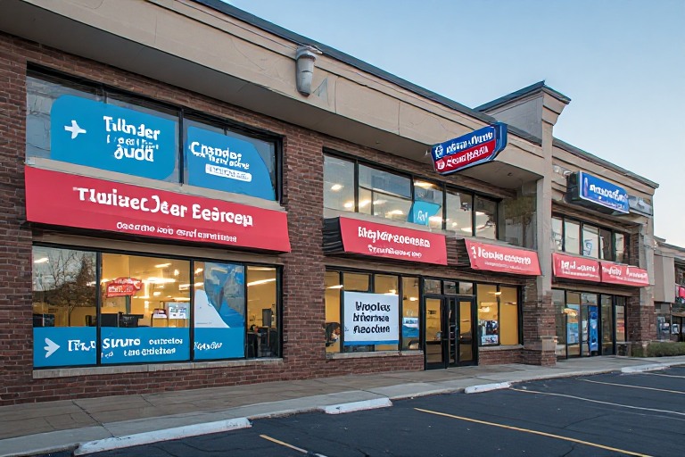 Signage at customer decision points
