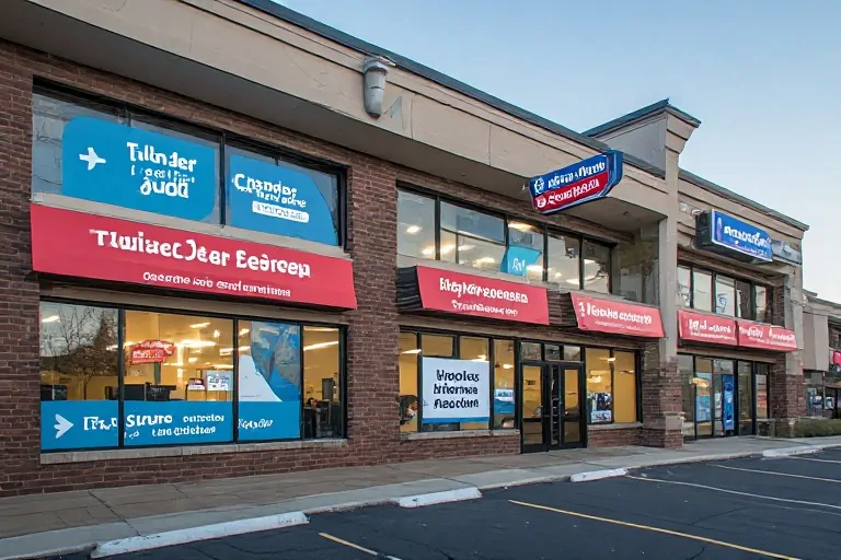 Signage at customer decision points