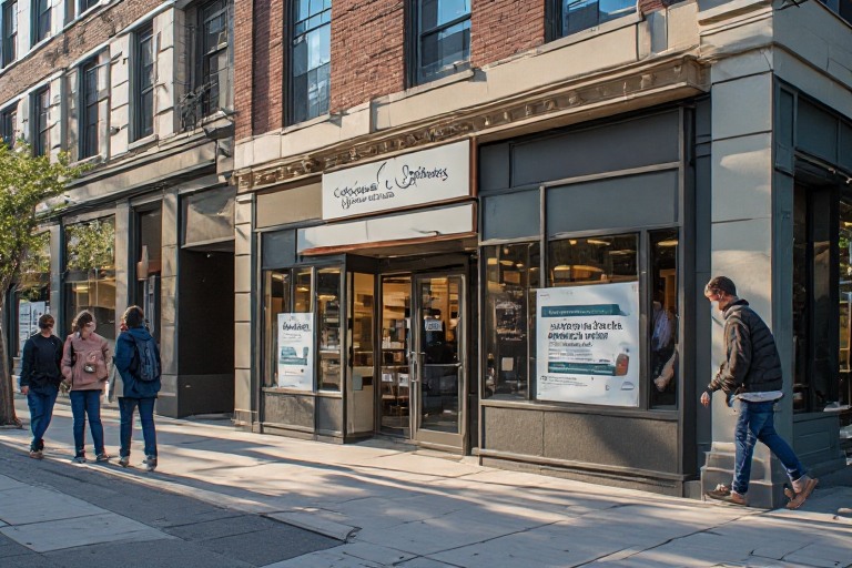 Storefront signs attracting walk-in traffic