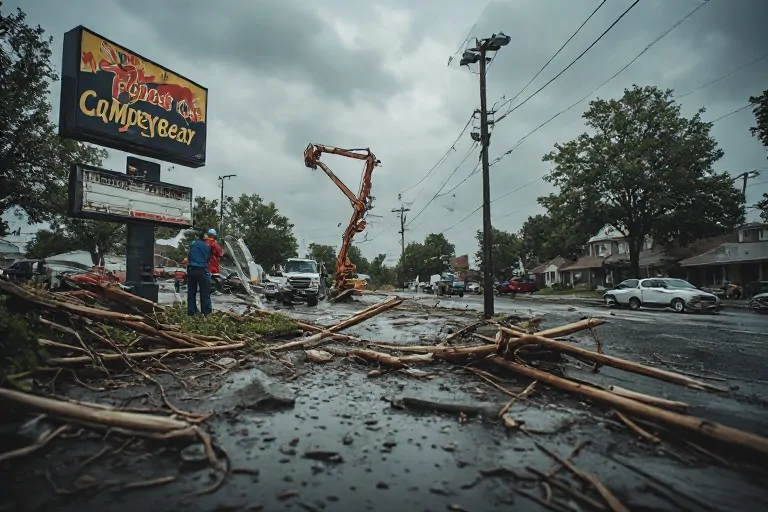 Storm damage sign inspection