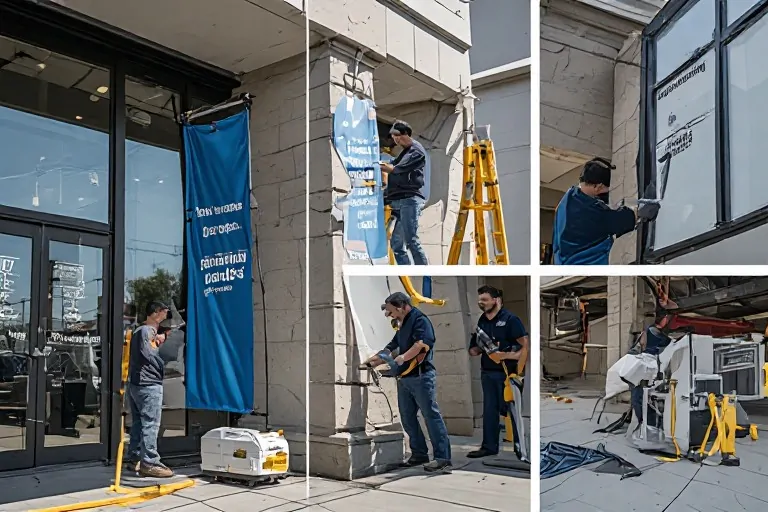 Temporary sign removal and cleanup