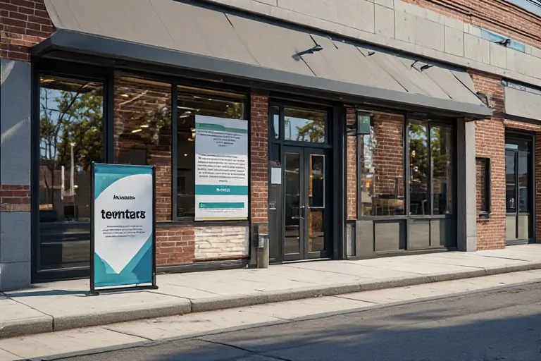 Temporary signage before business opening