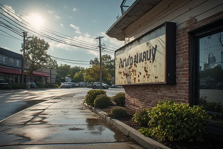 Weather effects on business signs