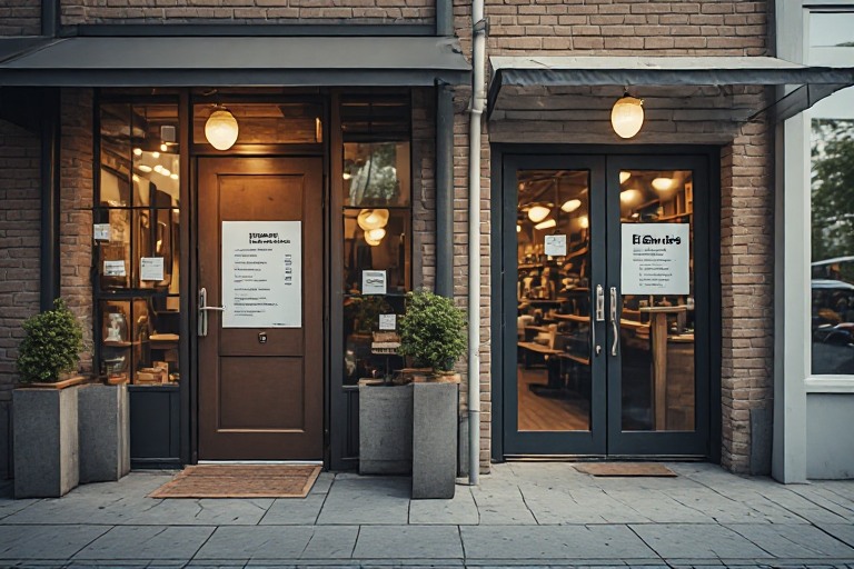 Well maintained business entrance