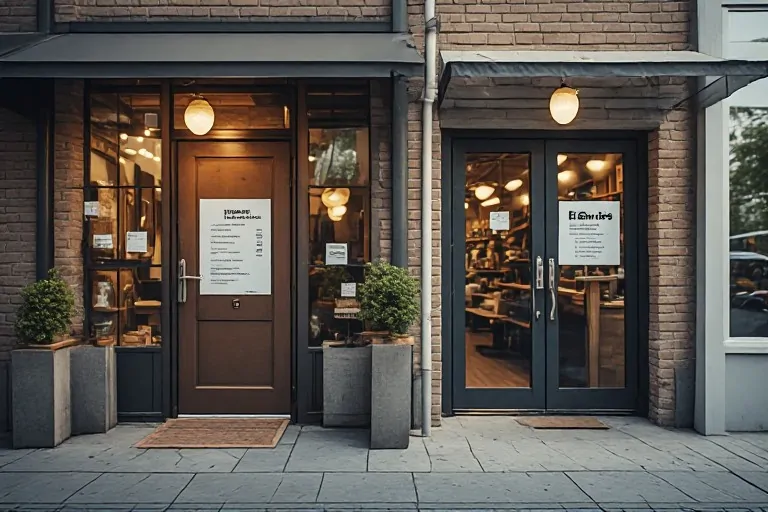 Well maintained business entrance