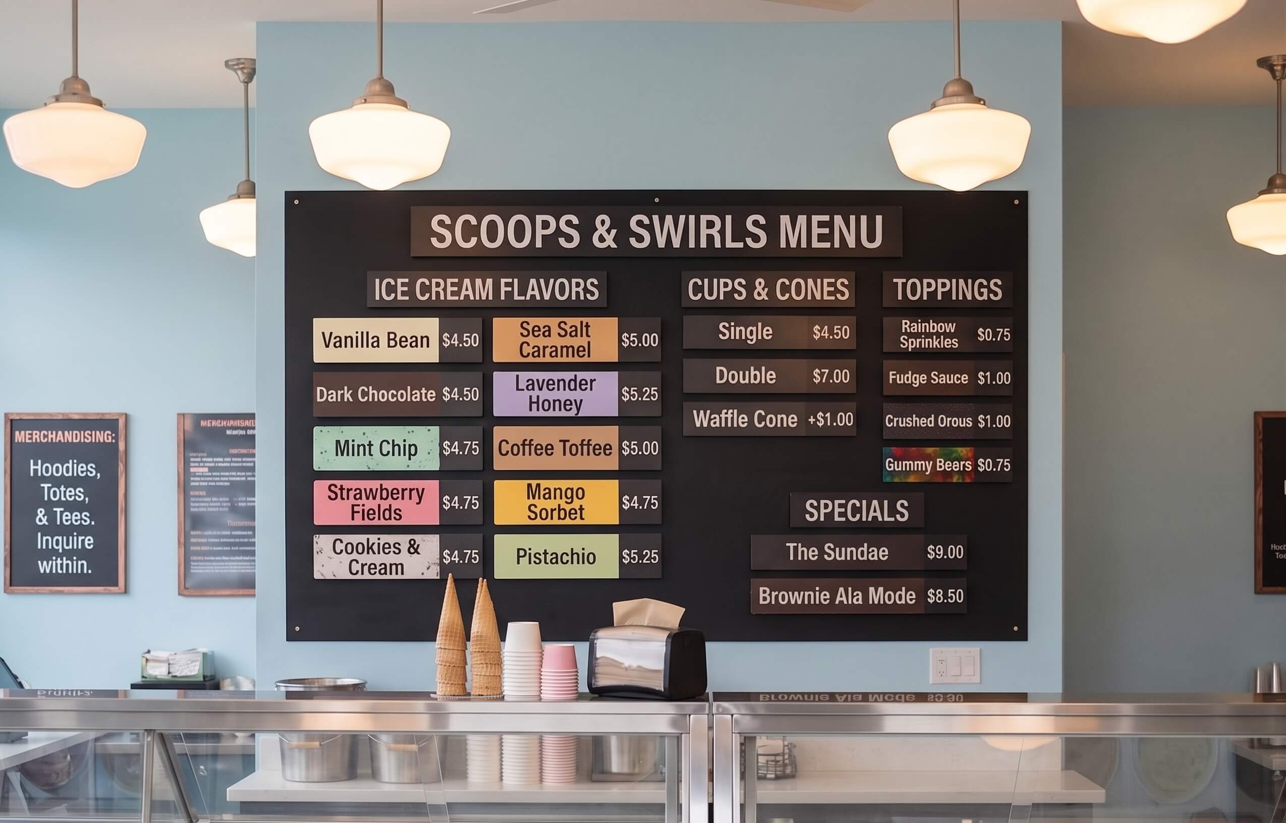 icecream magnetic menu board nj
