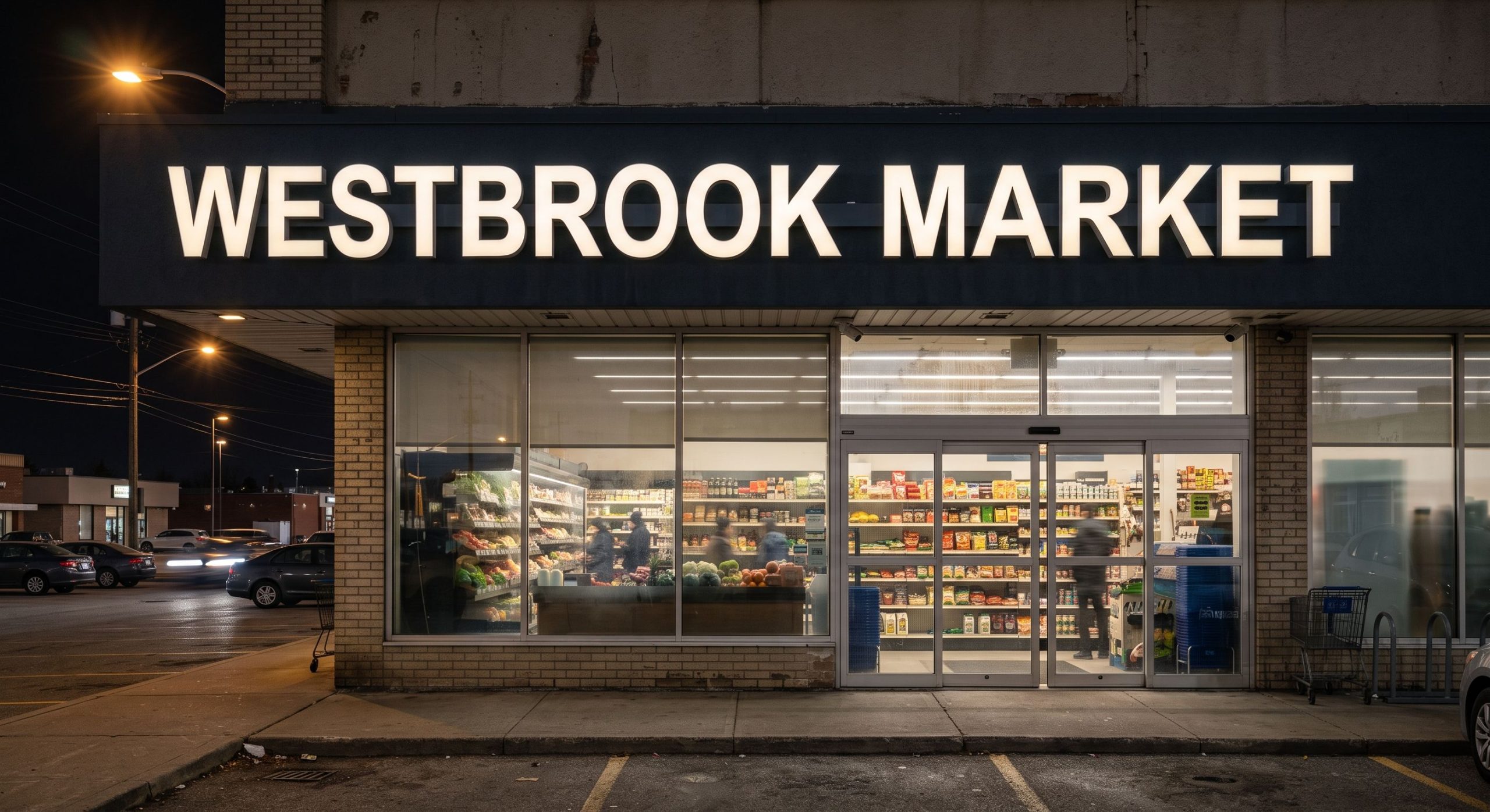 illuminated channel letters on commercial storefront
