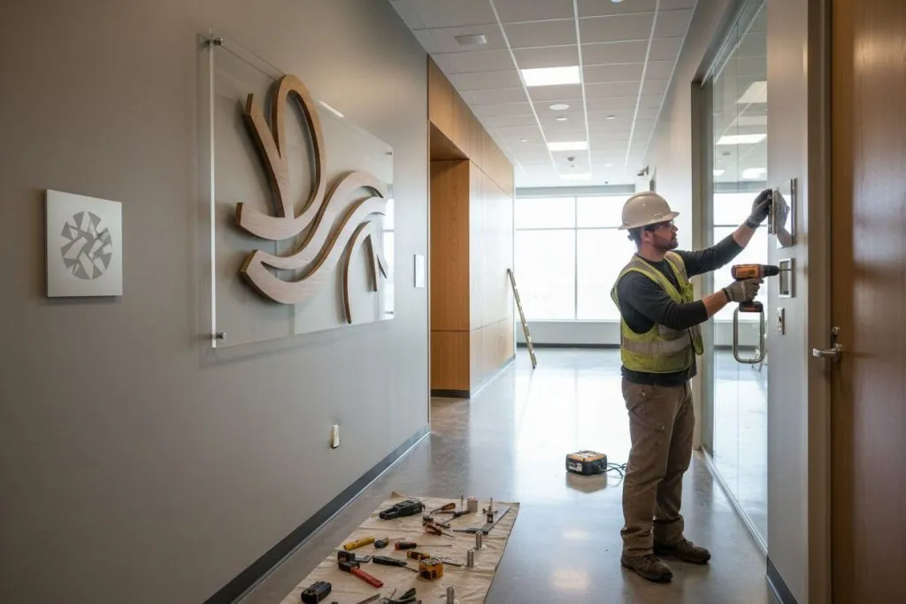 interior signage installation