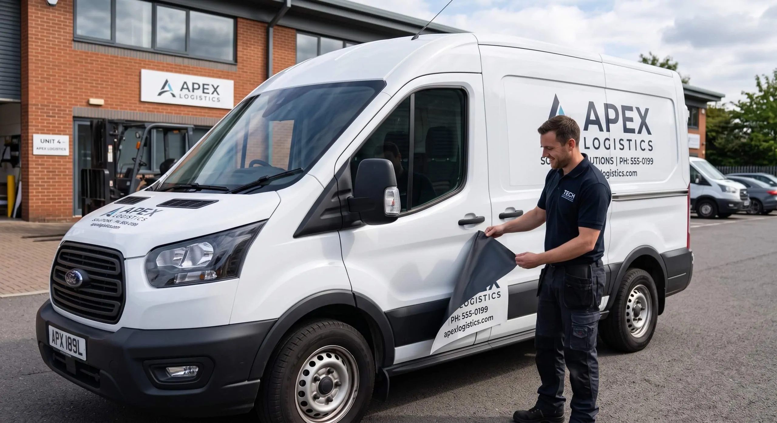 Van silhouette with a removable magnetic door panel