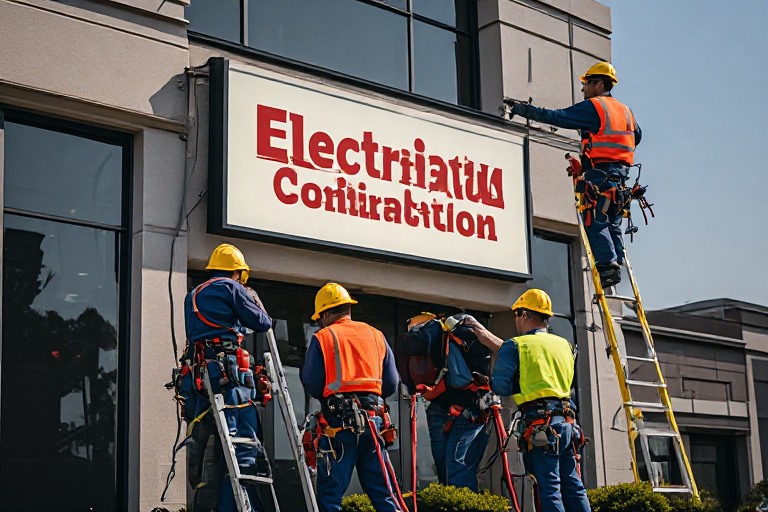 tate which work belongs to the sign company electrician landlord or general contractor