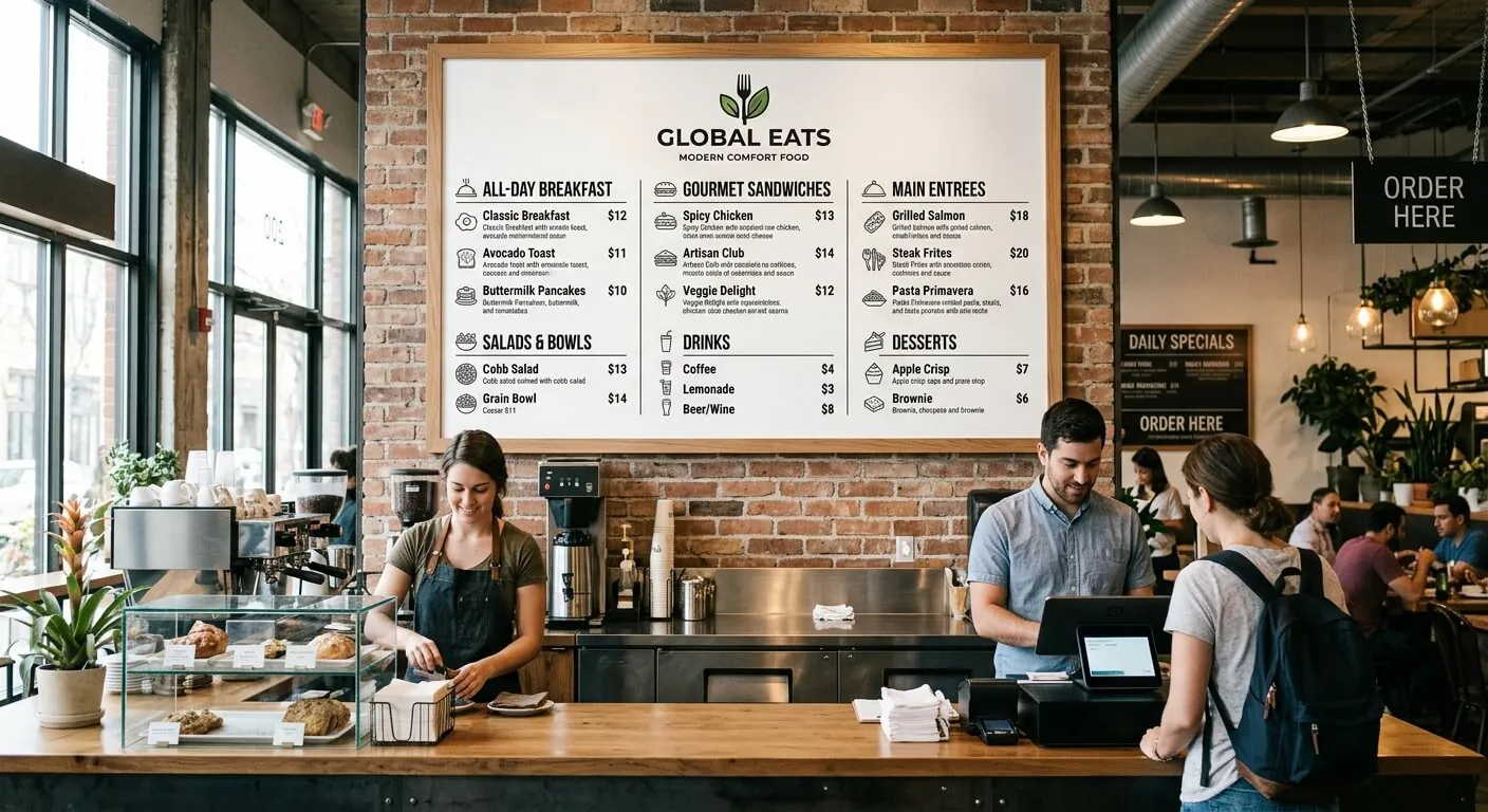 Restaurant Menu Board nj