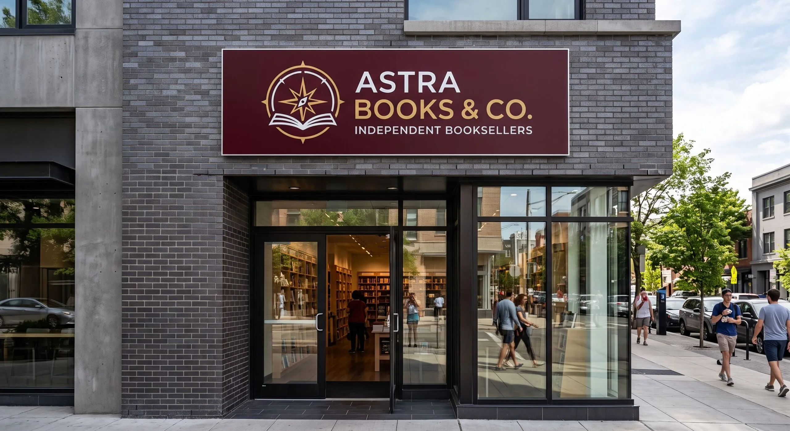 framed flat metal signage