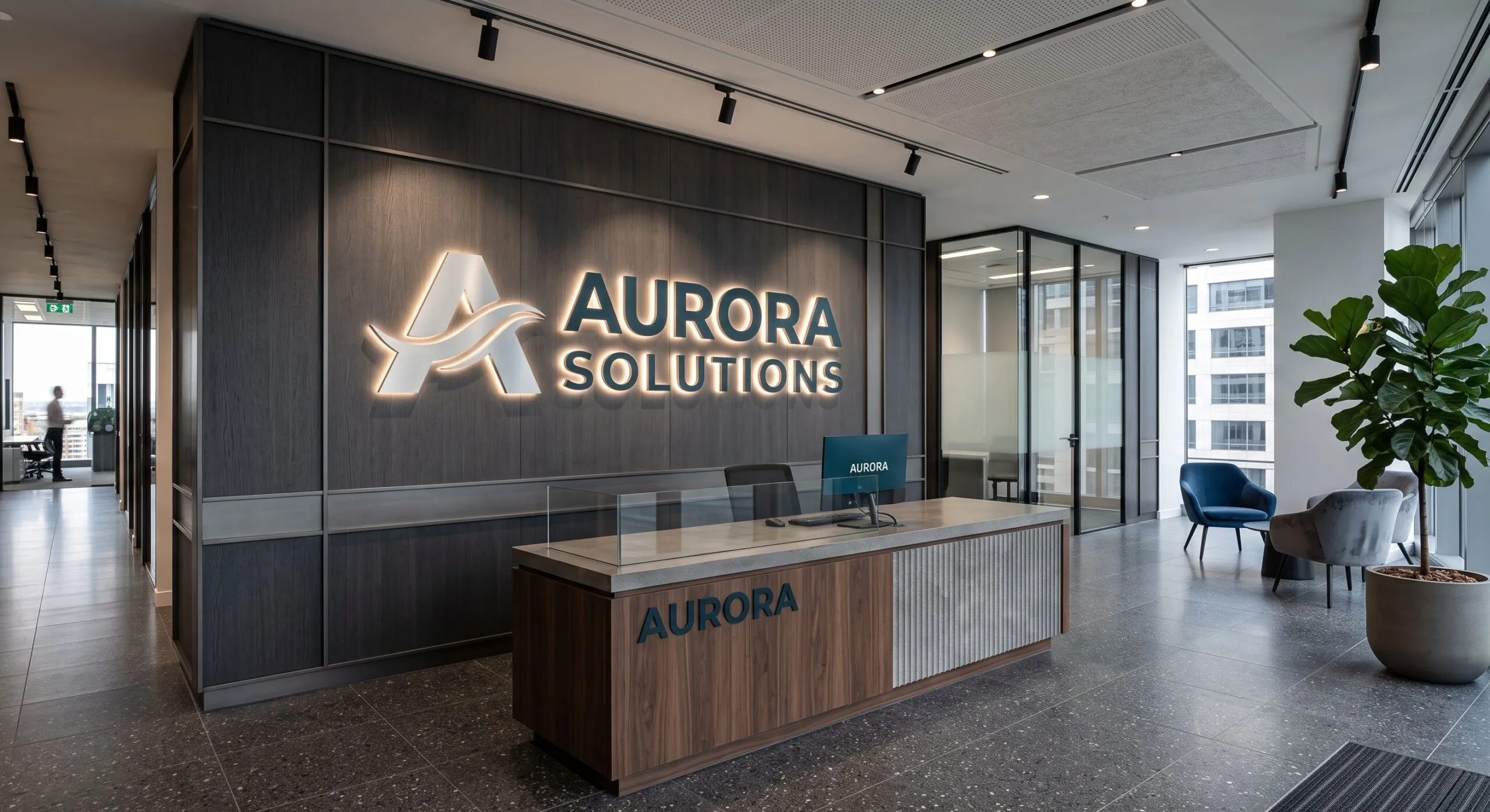 illuminated lobby signs