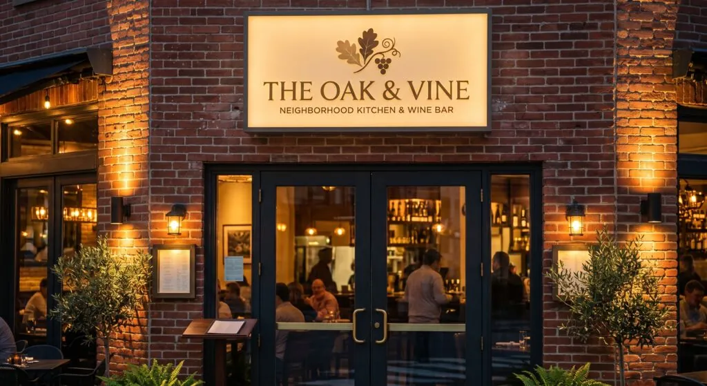 illuminated single face light box restaurant sign