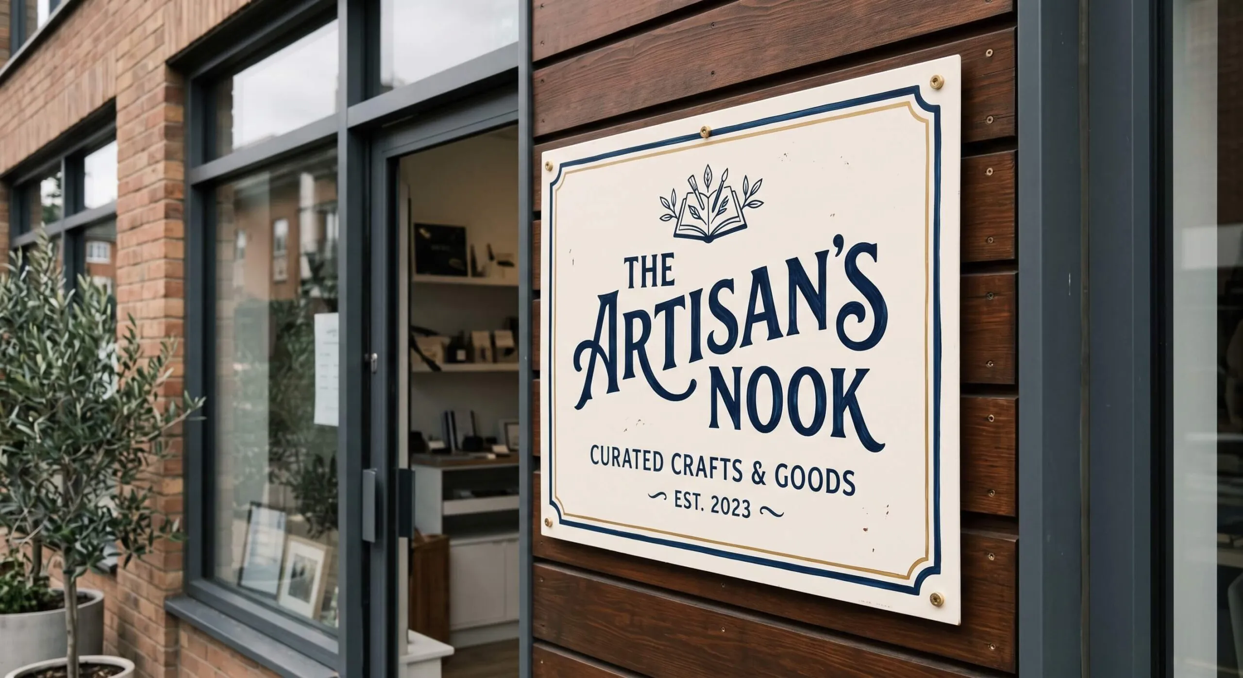 metal hand painted signage