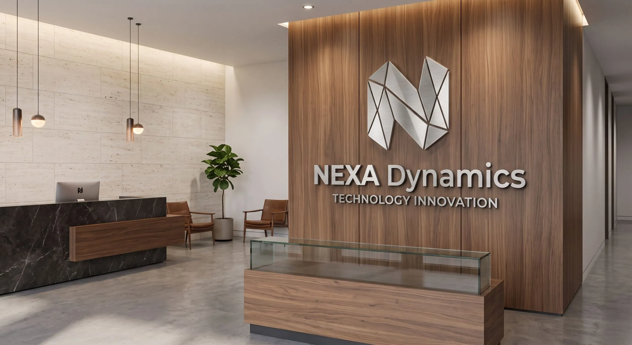 metal lobby signs