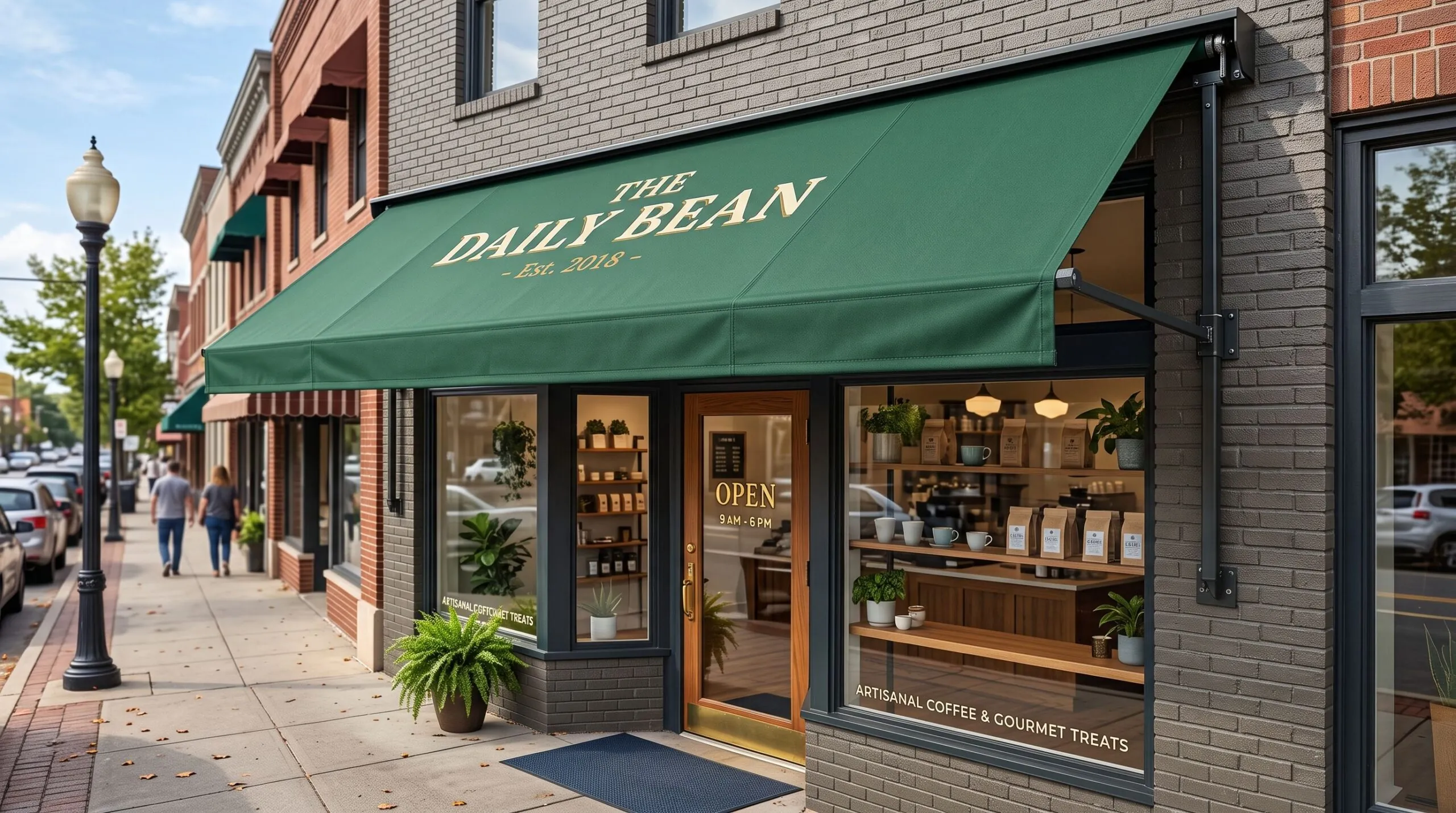 slope storefront awning